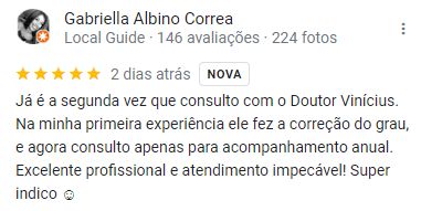 Gabriella Depoimento positivo de cliente, Gabriella